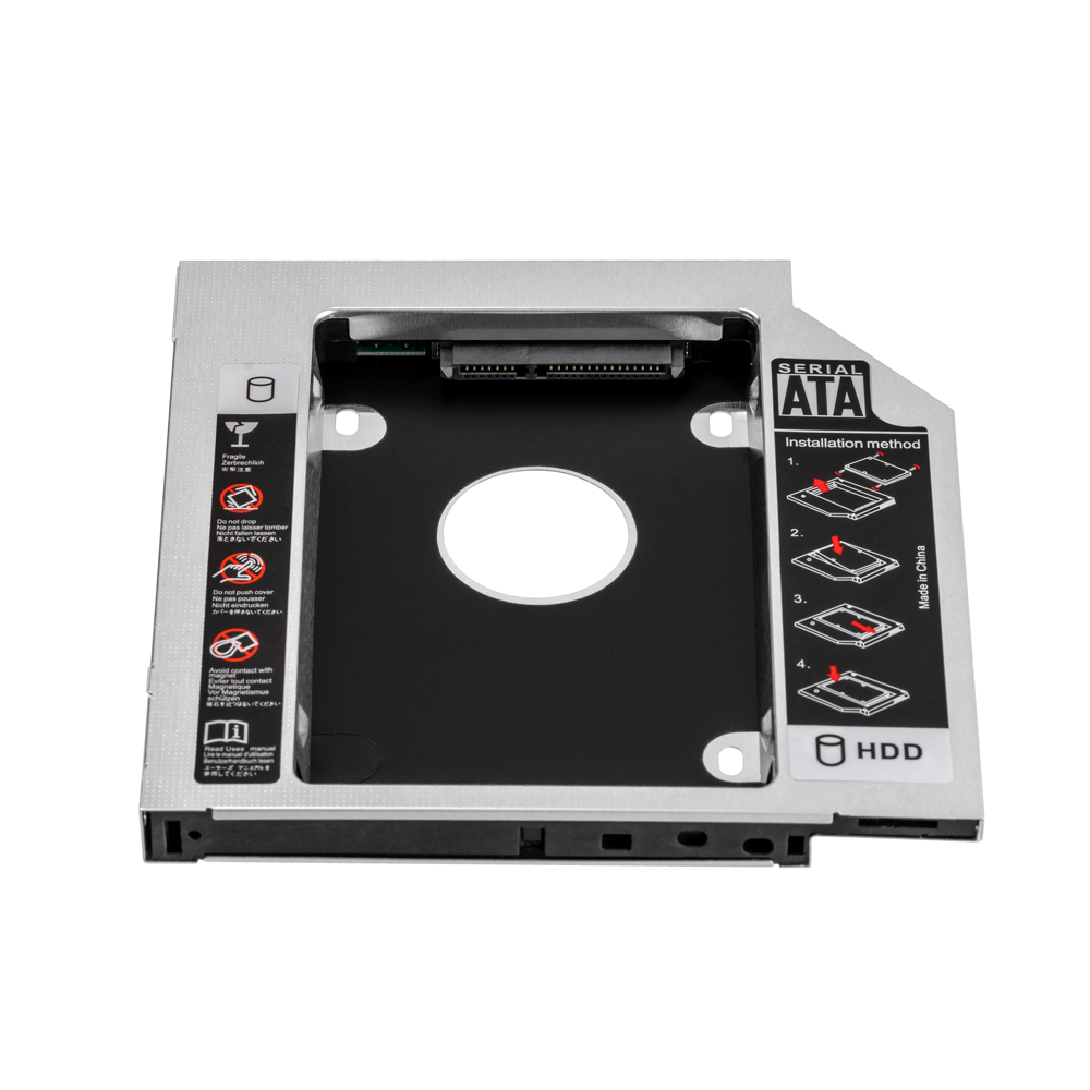 UnionSine-Adaptador de disco duro para ordenador portátil, caja SSD de 9,0 pulgadas, 9,5, 12,7, 3,0mm, HDD, Caddy, SATA 2,5, CD, DVD-ROM, Optibay