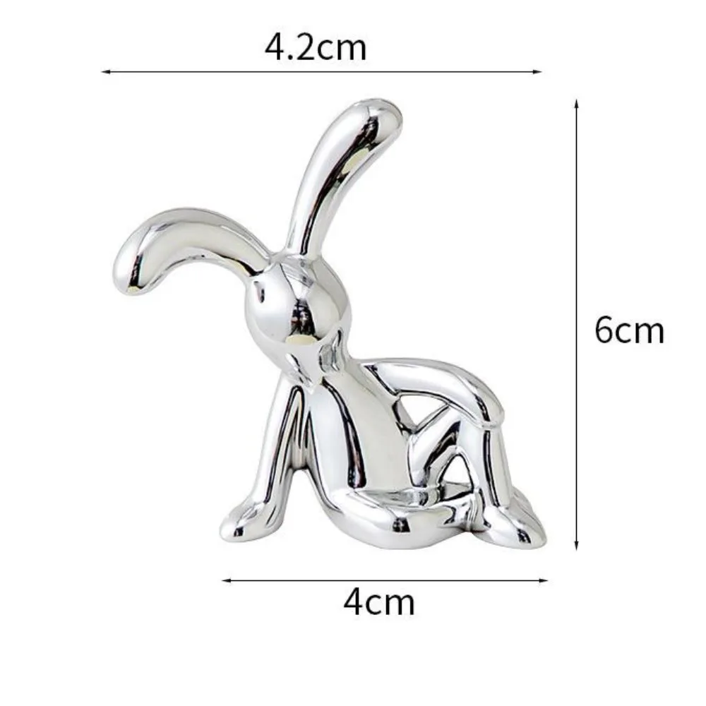 1pc Long Eared Rabbit Center Console Decor Pastable Plating Rabbit 3D DIY Home Furnishings Ornament