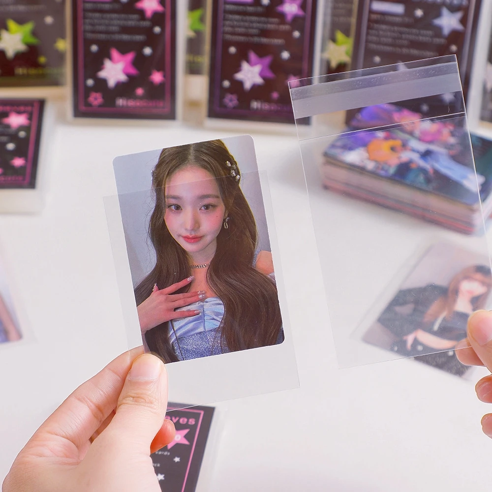50 ~ 100 ชิ้น KPOP Photocard แขน Pack - PVC - Cool Clear Toploaders - Sealable Non-Sealable ผู้ถือบัตร - 58*89 มม. และ 66*91 มม.