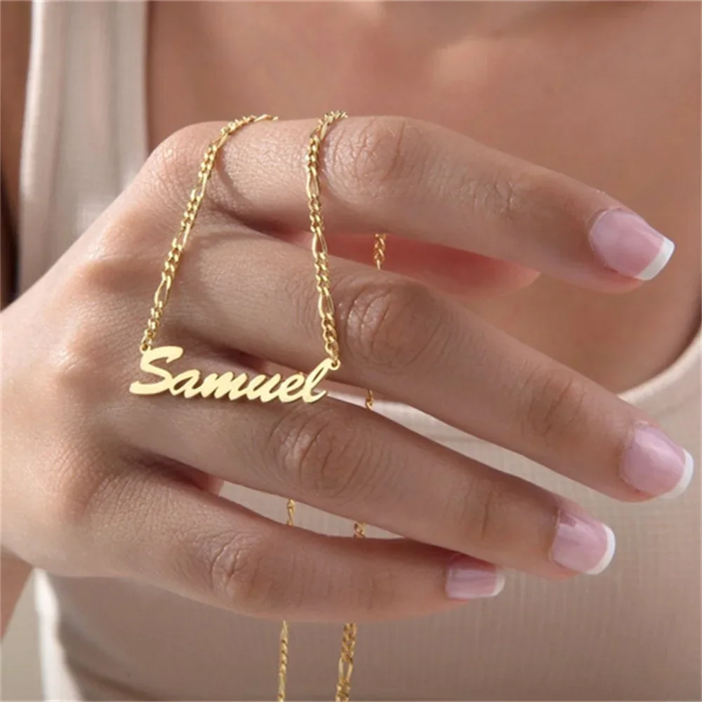 เครื่องประดับชื่อ Custom สร้อยคอผู้ชายป้ายชื่อเครื่องประดับสแตนเลสผู้หญิงเงินส่วนบุคคลสร้อยคอของขวัญ2023ใหม่