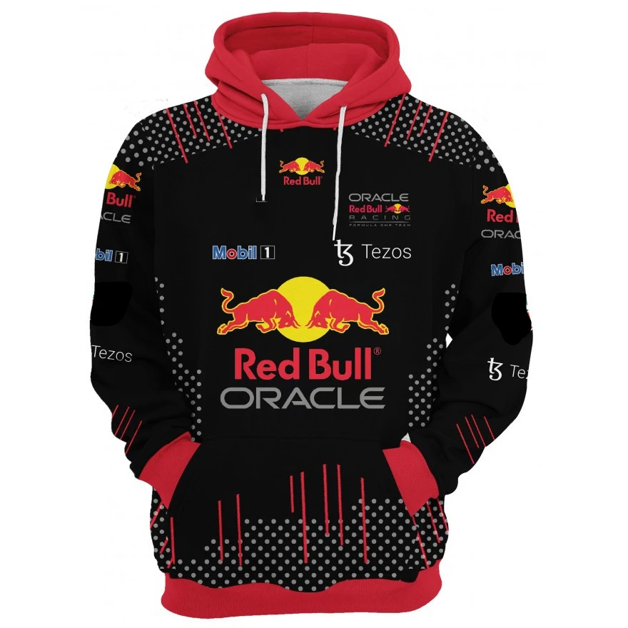 Sudadera con capucha Red Bull, moda con estampado 3D, sudadera con capucha para ciclismo para hombre, deportes al aire libre, sudadera de carreras Red Bull, sudadera con capucha para hombre Red Bull