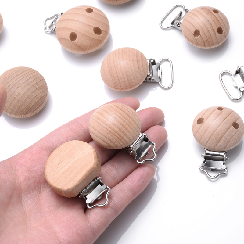 10 ชิ้นโลหะไม้ Dummy หัวนมผู้ถือเกรดอาหาร Chewable การงอกของฟันคลิป DIY ไม้ Beech Baby Pacifier Chain พยาบาล ...