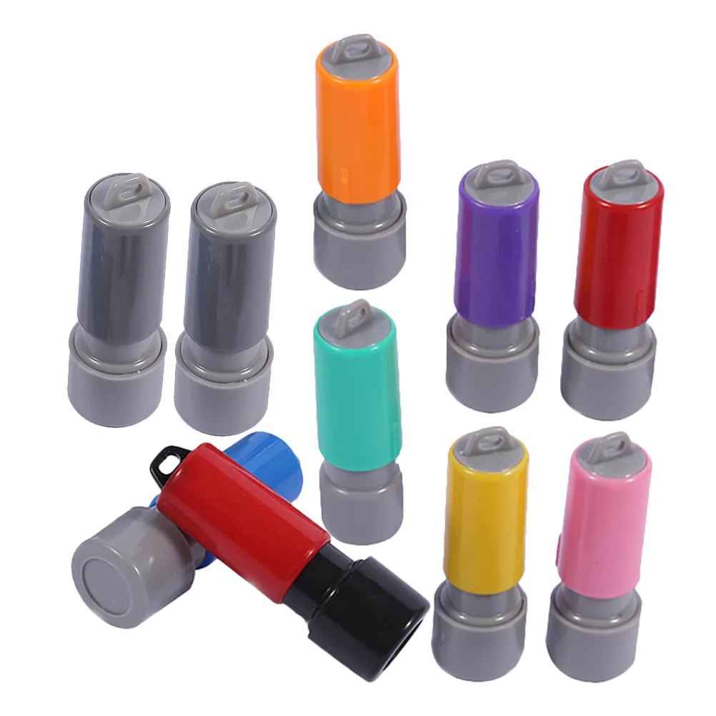 10 ชิ้นซีลกรณี Self Ink แสตมป์วันหยุด DIY พร้อม Pad เปล่าซีลขนาดเล็กชื่อทําเครื่องมือ