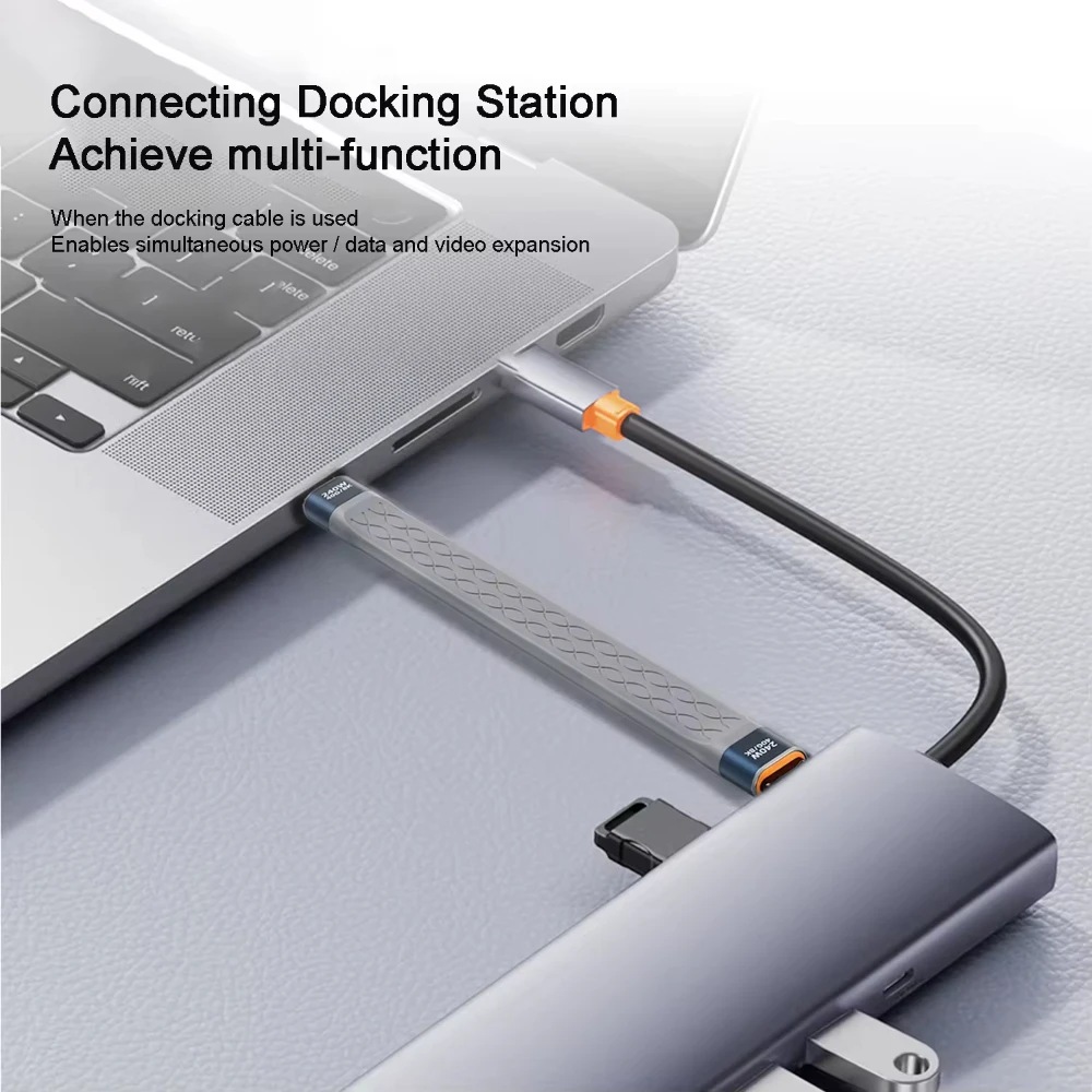 NNBILI 240 W 40 GB kurzes USB-C-auf-USB-C-Kabel, schnelles Aufladen, Typ-C-Kabel, 40 Gbit/s Datenübertragung, 8K flaches Datenlade-Verlängerungskabel
