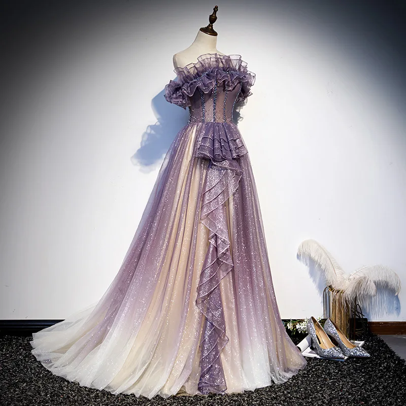 女性のためのスリムなイブニングドレス,気質のドレス,宴会のホスト,妖精の服,結婚式,花嫁介添人,プロのドレス,秋冬,新しい,2024