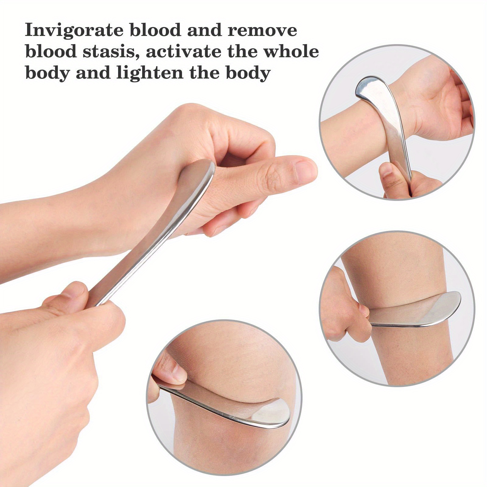 Edelstahl-Gua-Sha-Schaberwerkzeug, Guasha-Massagegerät-Set zum Schaben von weichem Gewebe, verwendet für Rücken, Beine, Arme, Nacken, Schulter