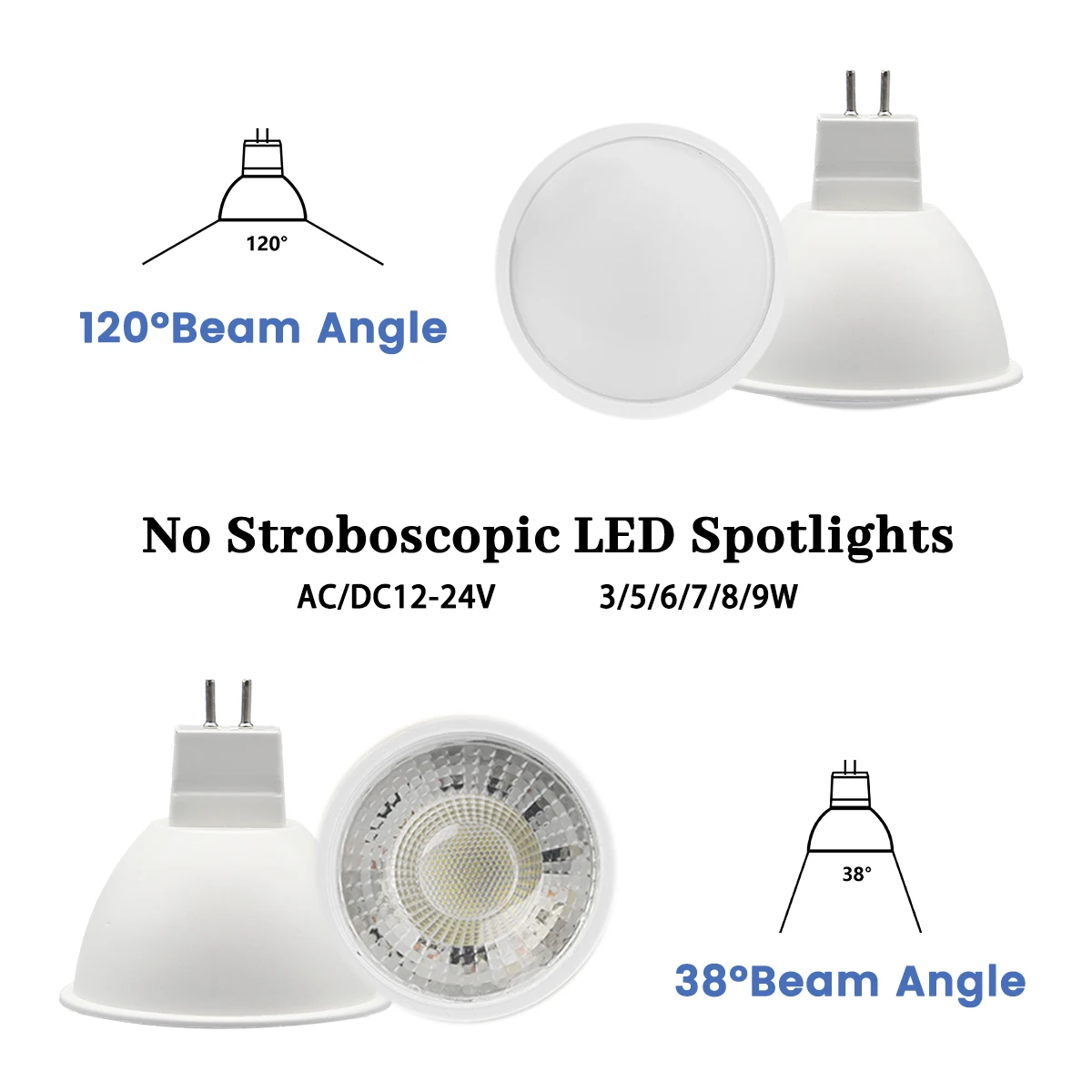 1-10 stks MR16 LED Spot Lamp GU5.3 basis 6 W 600lm AC DC 12 V 24 V Bombillas Spot Light Vervangen 30 W 50 W Halogeenlamp Woonkamer
