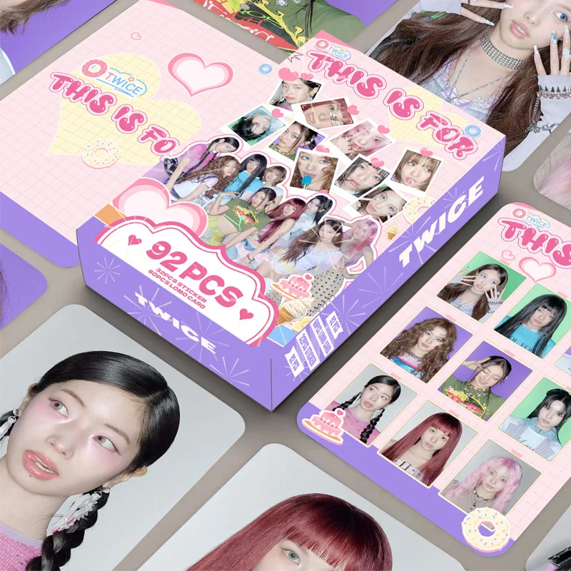 new 92PCS Small Card TWICE New Album Laser Box Collection Card LOMO Card Fan Support Photo Card
