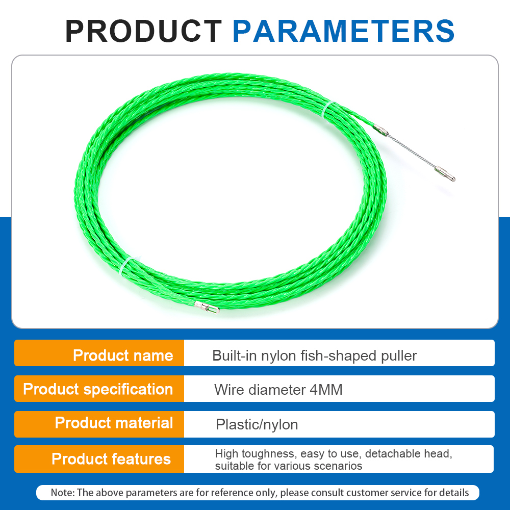 4mm 5M-50M Fiberglass Cable Push Pullers Guide Device Threader Duct Snake Rodder Fish Tape Wire Wiring Installation Aid Tool
