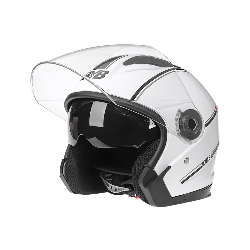 Capacete de equitação de motocicleta de casca dura abs de alta qualidade anti-uv lente dupla capacete anti-ciisão