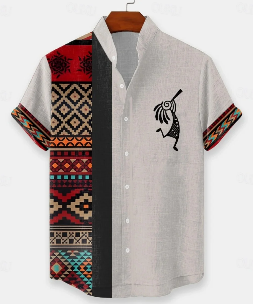 New men's short-sleeved shirts, fashionable and casual street and outdoor shirts. 100% linen shirts, fast delivery