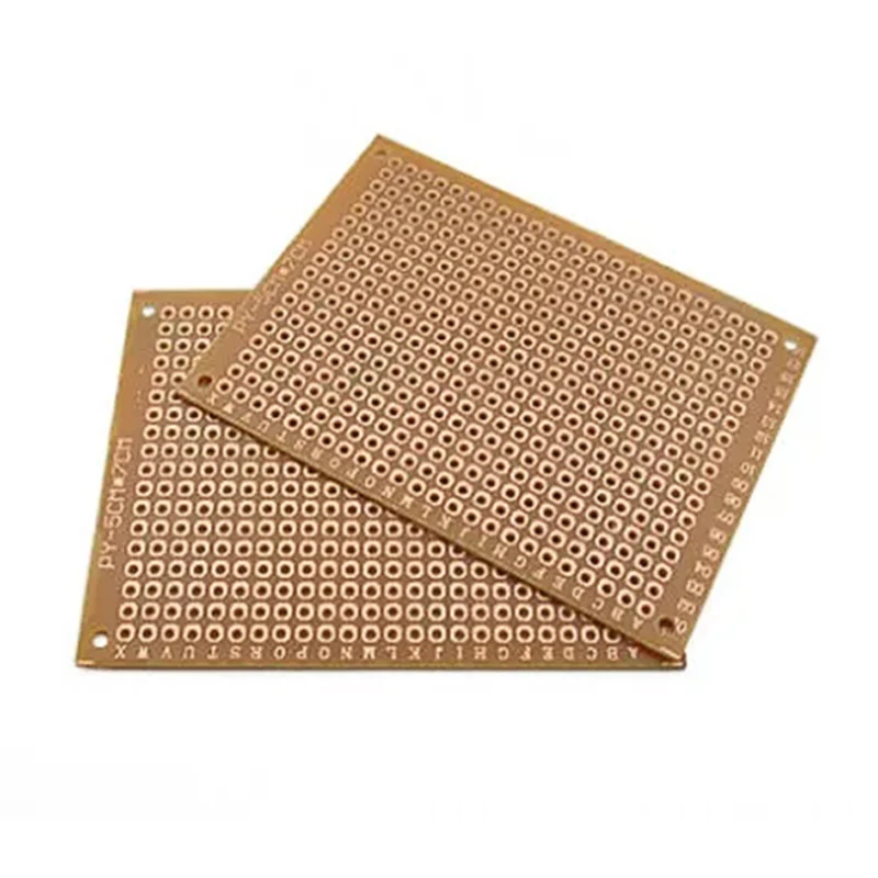 10PCS 5x7CM 5*7CM PCB Breadboard Protoboard Single-Sided Universal Printed Circuit Boards 1.2MM Thick DIY Set Yellow