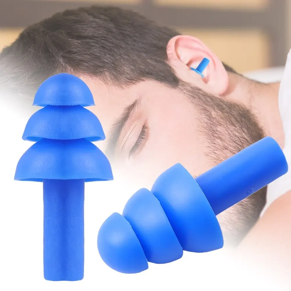1 par de tapones para los oídos de silicona suave, tapones para los oídos impermeables para nadar, ruido reutilizable