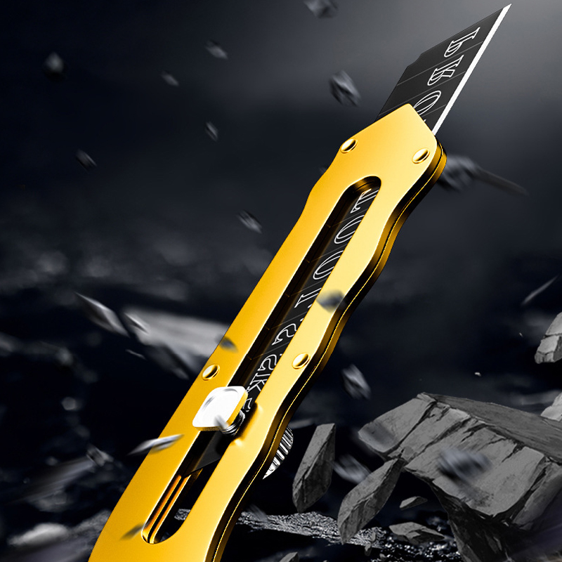 1pcs Metalen Utility Mes 10pcs 18mm Blades Zakmes Snijden Papier Sloop Express Mes Multifunctionele Art mes HY-180