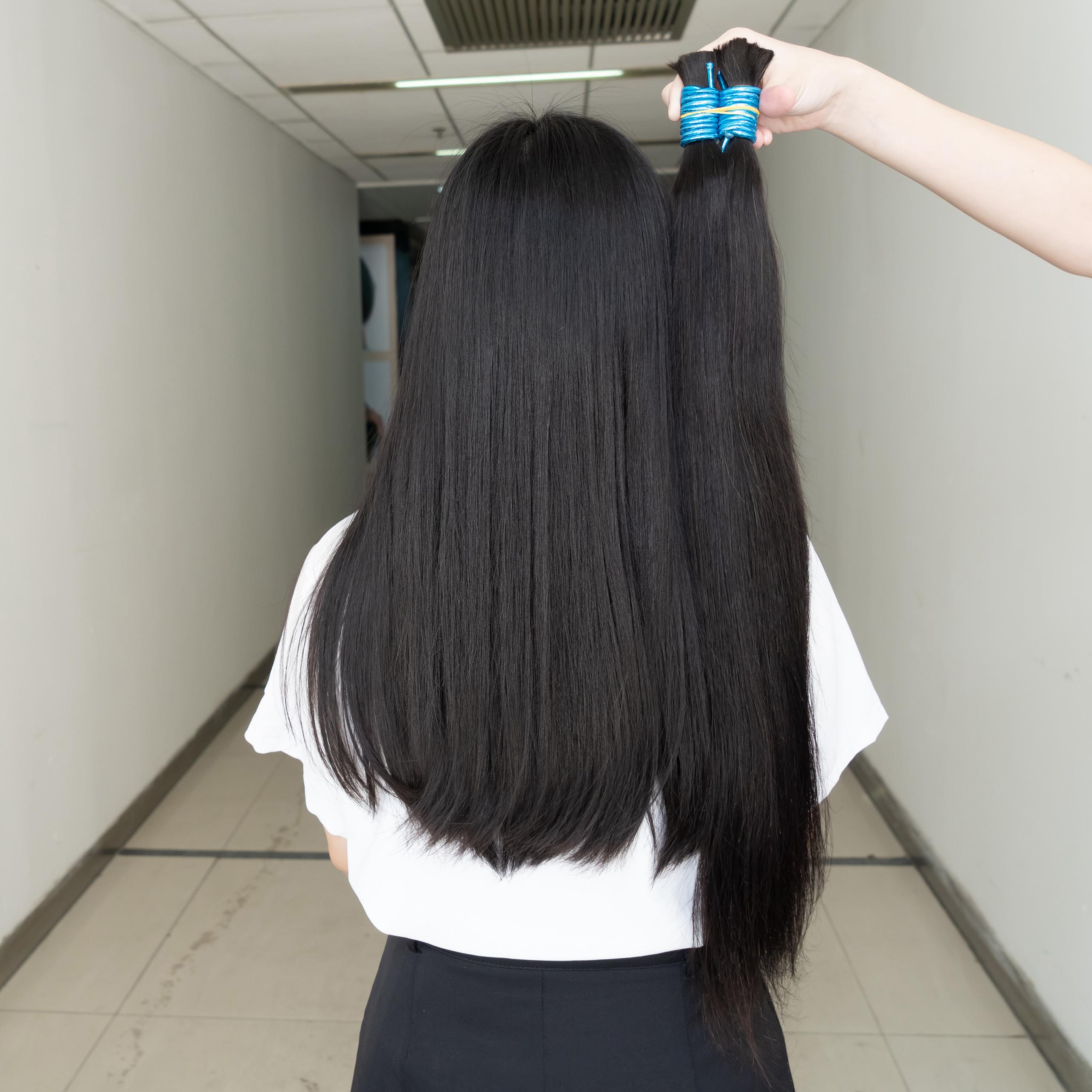 Gros cheveux humains en vrac sans trame vierge Remy cheveux vietnamiens cheveux raides en vrac vrais cheveux naturels sans trame pour tressage