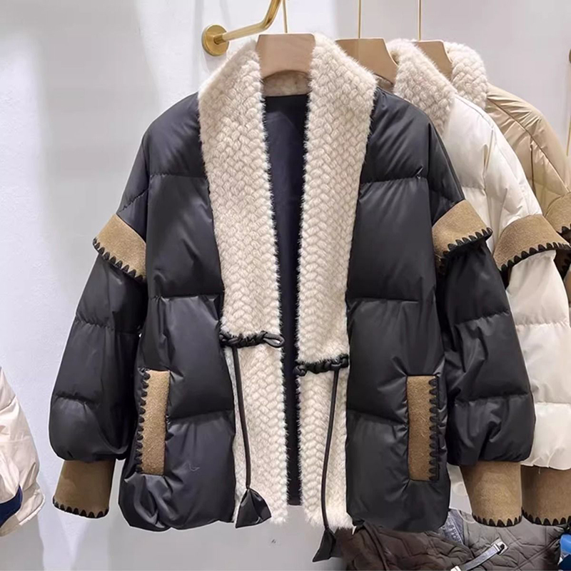 Nieuw Katoenen Gewatteerd Jasje Dames Mode Stiksel Gesp Winter Effen Kleur Overjas Parka 'S Mode Brood Katoenen Jas Jassen