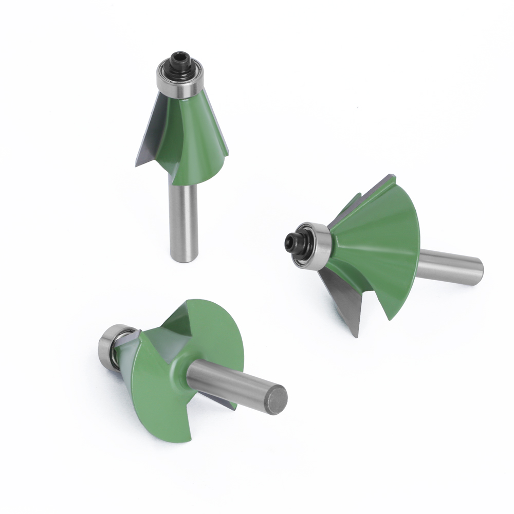 LAVIE, 1 pieza, broca enrutadora de chaflán de vástago de 8mm, fresa de borde biselado de 11-45 grados para máquinas herramientas de carpintería de madera
