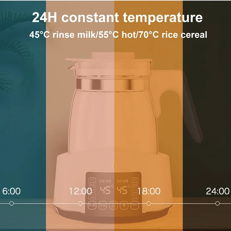 Bouilloire à régulateur de lait thermostatique pour nourrissons, Pot isolant intelligent, chauffe-lait automatique, eau chaude, lait en poudre, 1,2 l, GL41