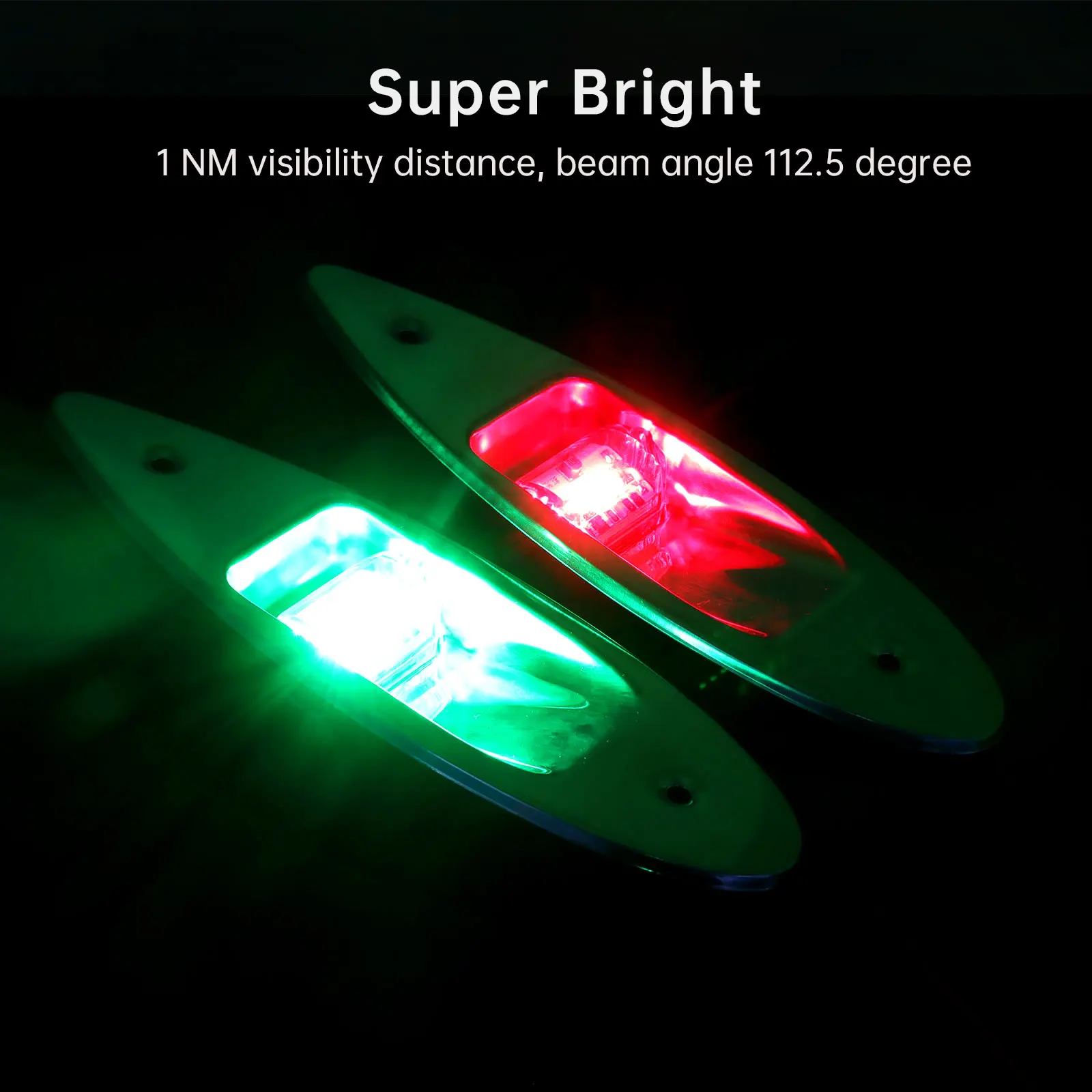 12V LED Navigationslicht Marine Boot Signal Warnung Wasserdichte Lampe Boot Seite Bug Pontons Licht Korrosionsbeständig Rot & Grün