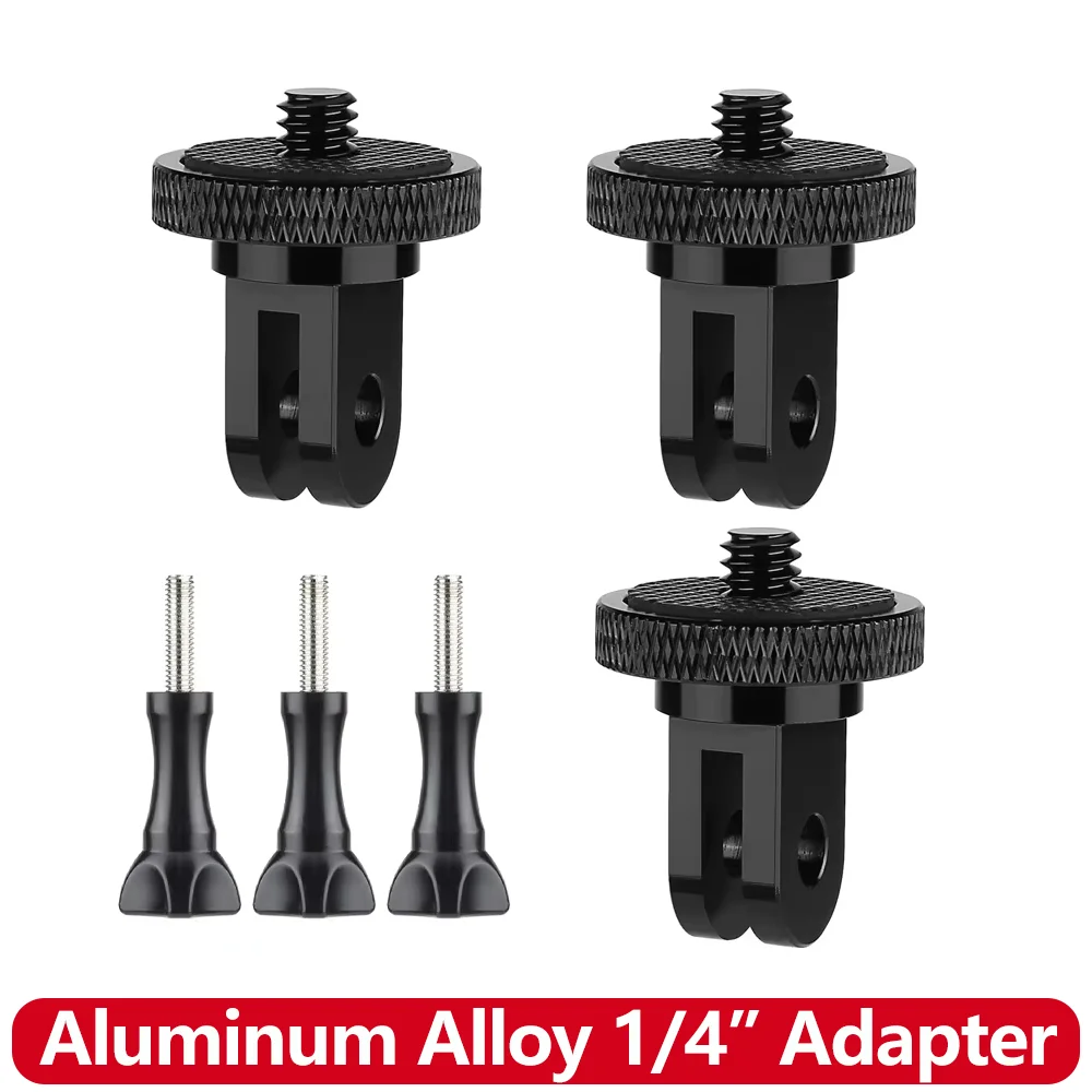 Adaptador de aleación de aluminio, montaje de conversión 1/4 para GoPro Hero 13 12 11 10 9 Insta360 SJCAM AKASO DJI Osmo, accesorios para Cámara de Acción