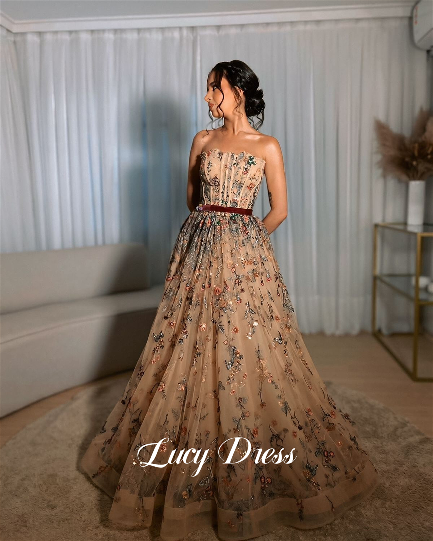 Lucy Aangepaste avondjurk Sharon Happy Avondjurken voor speciale gelegenheden Bruiloftsjurken Elegante damesjurk Robe