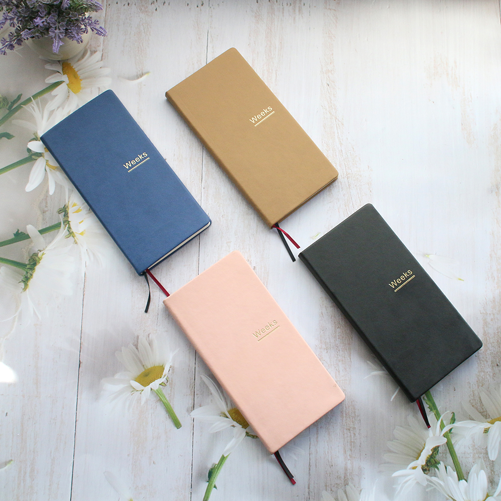 Fromthenon PU レザー ウィークリー プラン トラベラーズ ノート ジャーナル プランナー ウィーク カバー 学生 オフィス 文具用品