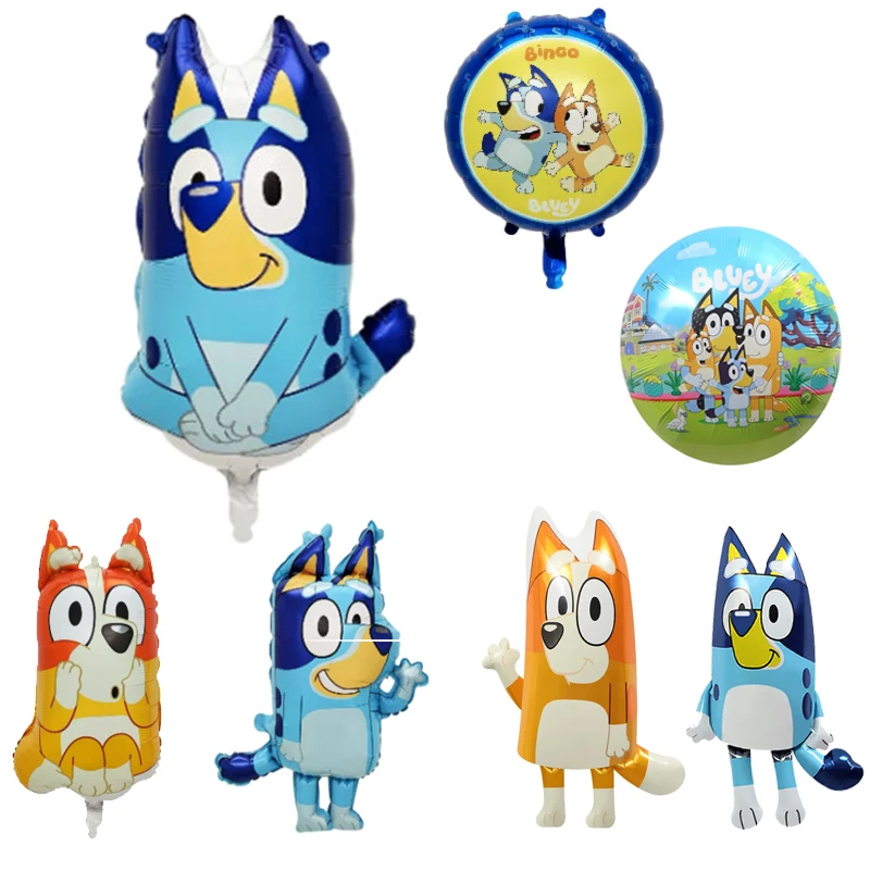 7-стильный набор воздушных шаров из фольги Bluey Bingo, семейные воздушные шары Blueys для девочек и мальчиков, воздушные шары с героями мультфильмов, подарки на день рождения, декор для вечеринки