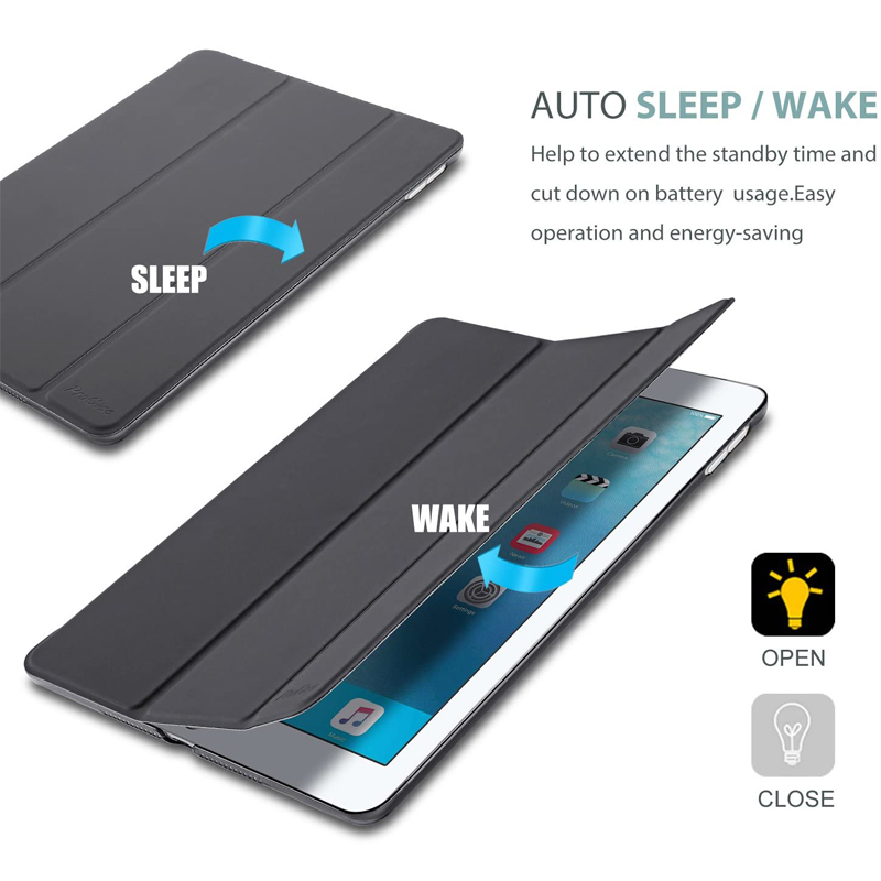 Funda inteligente para dormir para Apple iPad Air 2 air1 9,7 5a 6a generación 10,2 9a 8a 7a 10,5 Funda de lujo de cuero PU con tres pliegues Funda de despertador