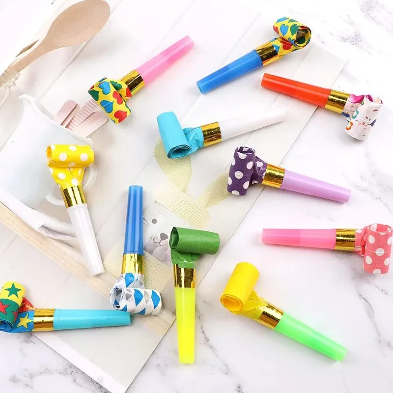 30PCS Bunte Pfeifen Spielzeug Lustige Spielzeug Kinder Blasen Drachen Pfeife Schlag Rolle Spielzeug Baby Party Spiele Geburtstag Geschenke Kleinkind Spielzeug