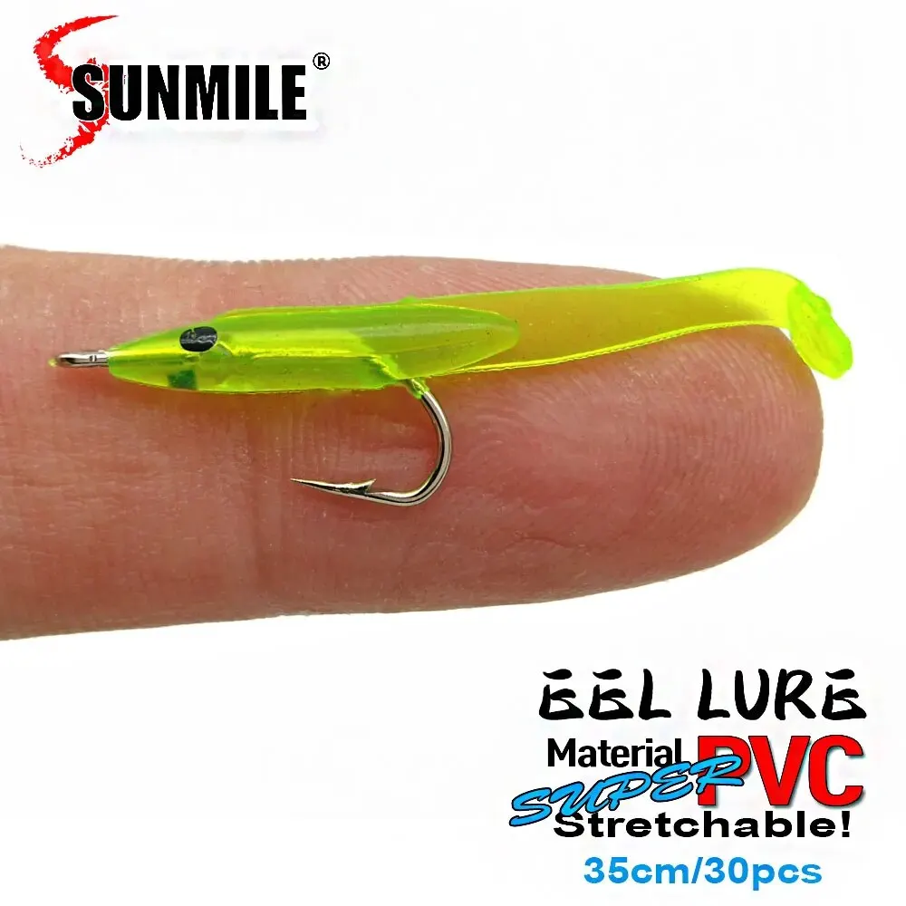 SUNMILE 30pcs Anguilha Isca de pesca macia 35mm PescaTackle Wobblers Iscas de peixe Carpa Leurre Souple Iscas macias