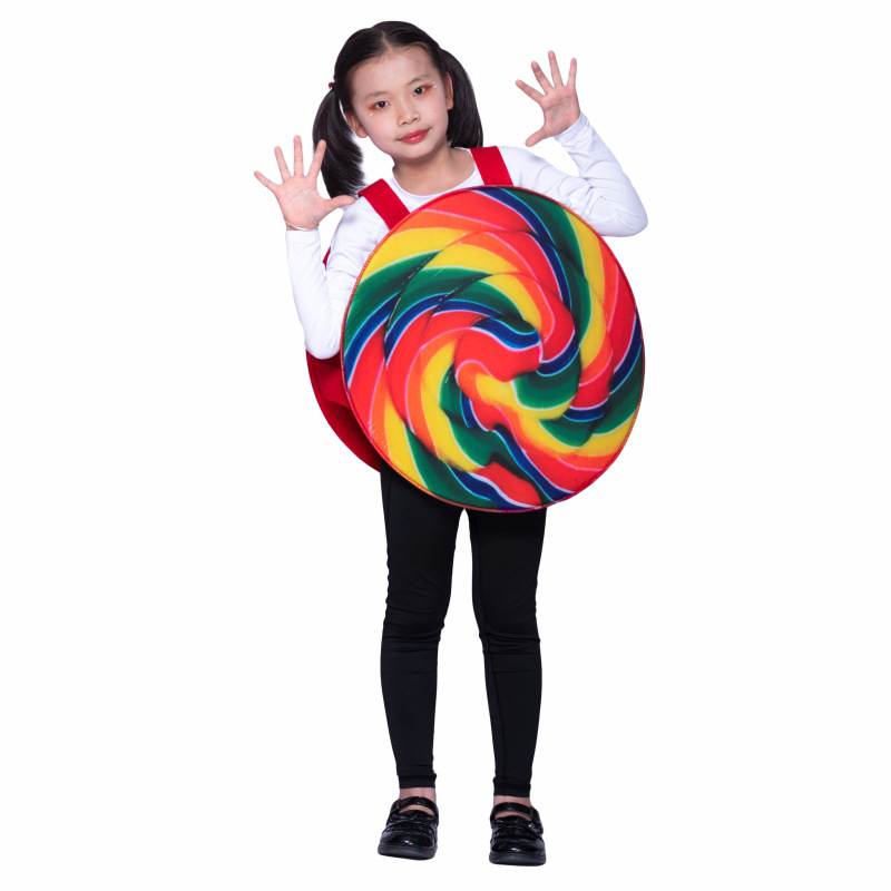 Disfraz de piruleta Unisex para padres e hijos, traje divertido para actuación escolar, fiesta de escenario, aperitivos, muñeca, accesorios de Halloween