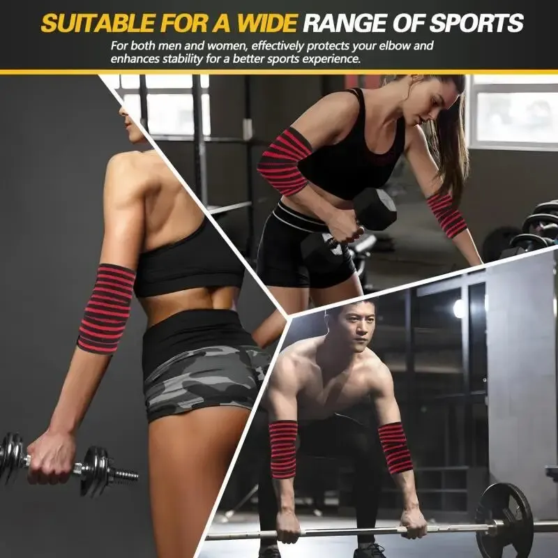 กีฬา Elbow Guard ไขลานความดันข้อศอก Pad Bench Press ยกน้ําหนักอุปกรณ์ป้องกันอุปกรณ์ออกกําลังกายอุปกรณ์ Booster Stripe