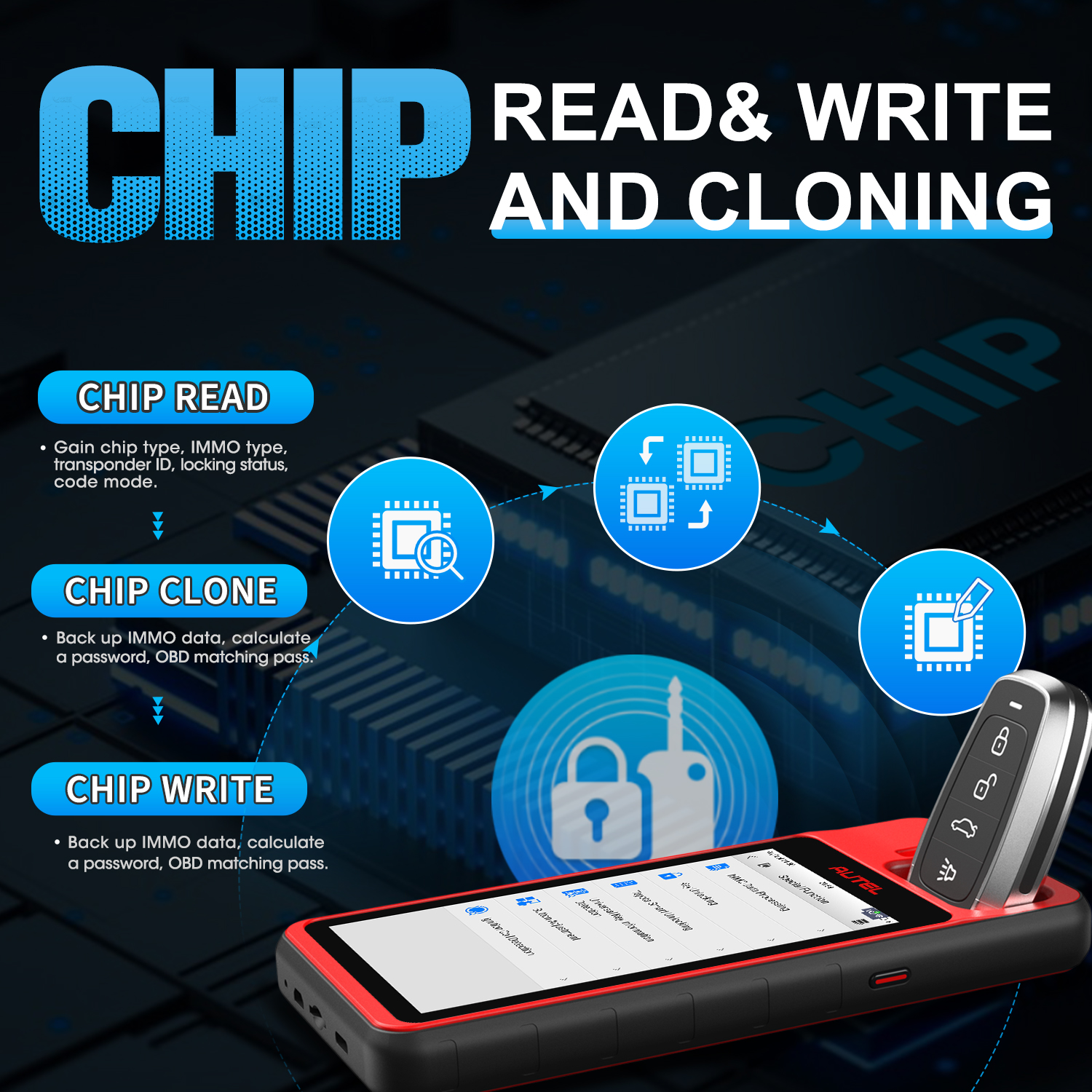 Autel maxiim km100 km100x ferramenta chave carro immo kit gerador chave universal suporte todas as chaves perdidas, excluir programador chave, adicionar chave