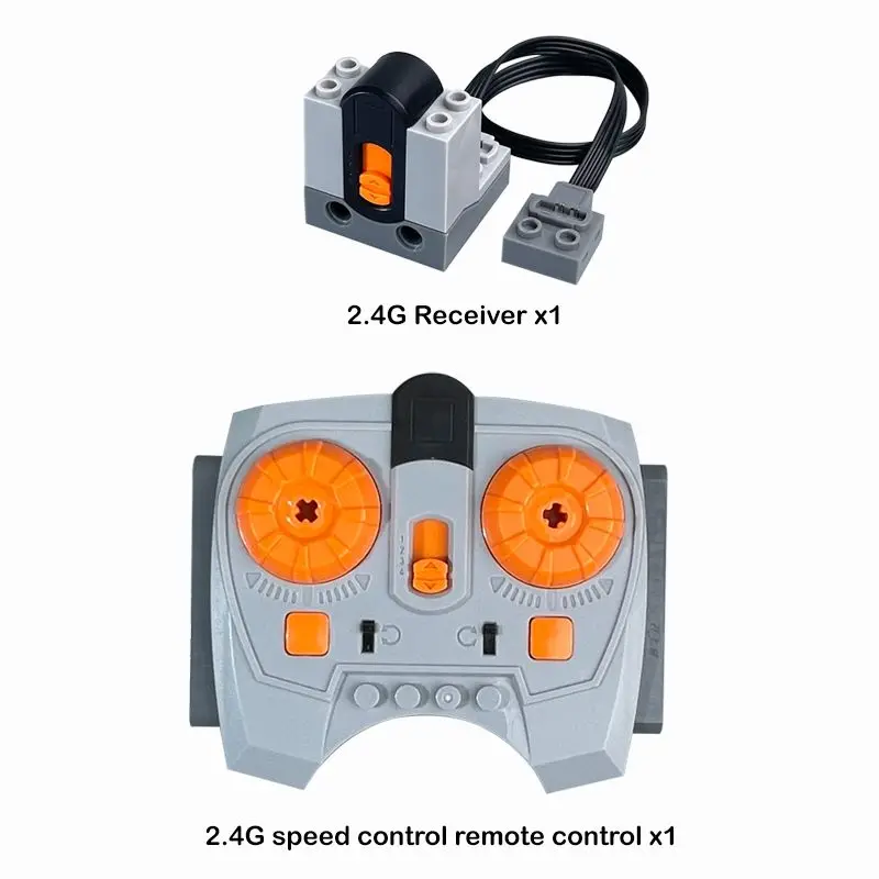 2.4G Speed Adjustable Remote Control Set 8879 w/ 8884 IR Receiver - for MOC Building Blocks RC Cars, Trucks & DIY Toys