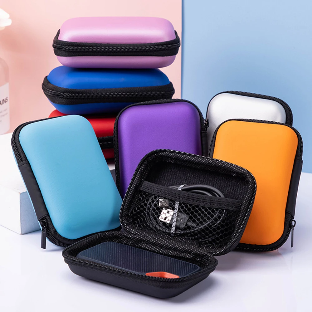 Custodia per cavo dati portatile Custodia per auricolari con cerniera impermeabile Scatola protettiva universale in EVA per borsa per scheda di memoria per monete USB