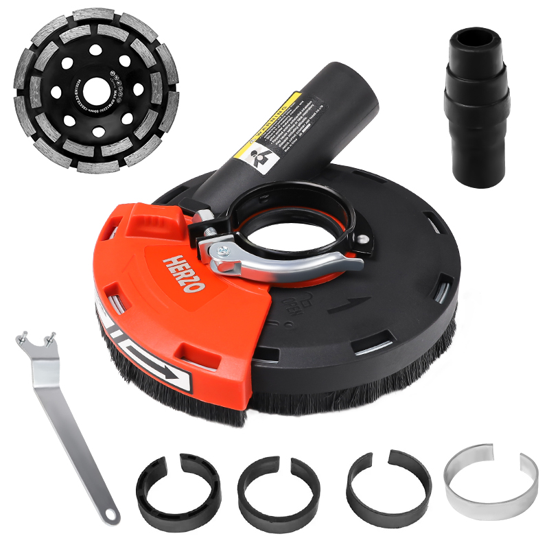 HERZO GT 119125 Uma cobertura de poeira de moagem de 125MM para rebarbadora com acessórios