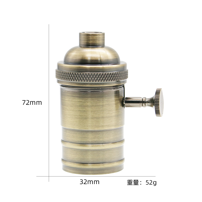 E27 Lamp Base DIY Lampholder With Switch Edison Vintage Lighting Screw Socket Antique Brass Lamp Holder Fixture
