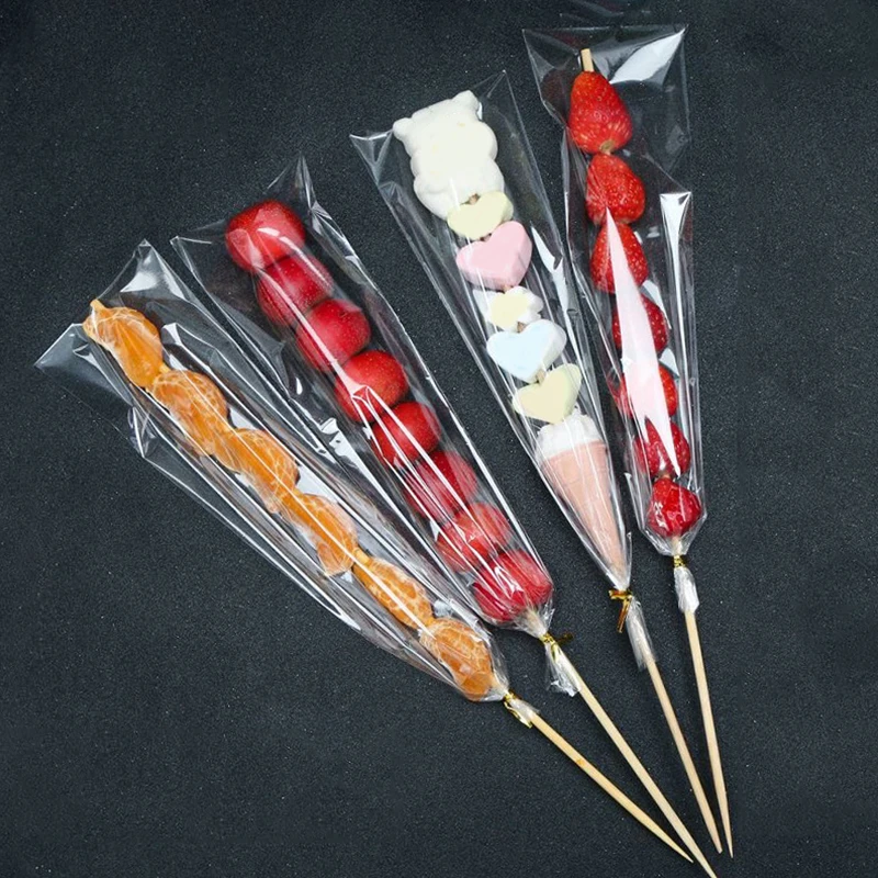 50Pcs 크리스마스 투명 설탕에 절인 Haws 포장 가방 OPP 플라스틱 캔디 가방 웨딩 베이비 샤워 생일 파티 공급