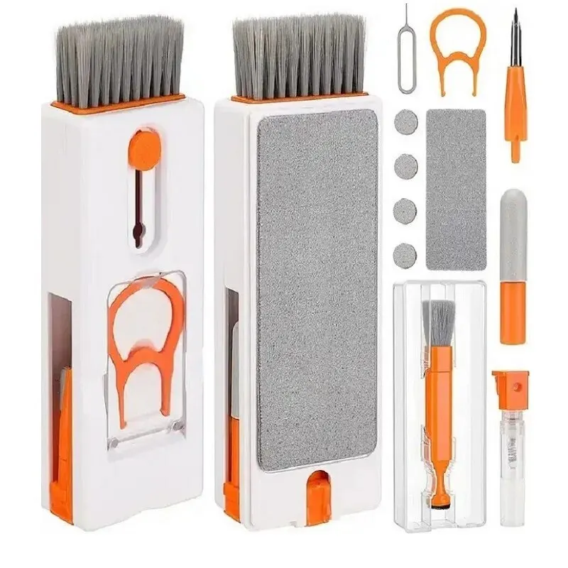 11 In 1 MULTI FUNCTION COMBINATION ชุดทําความสะอาดคีย์บอร์ดแบบพกพาชุดหูฟังคอมพิวเตอร์โทรศัพท์กล้องแท็บเล็ตซิมการ์ด EJECTOR Keycap