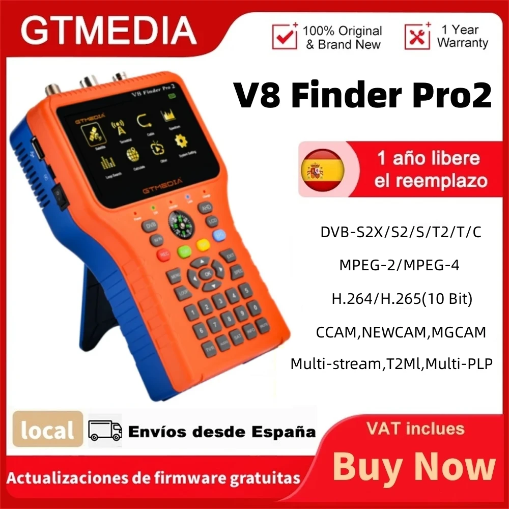 GTMEDIA V8 Finder PRO 2 wizjer sygnału satelitarnego DVB-S2X/S2/S/T2/T/C AHD H.265 miernik satelitarny 100% oryginalny