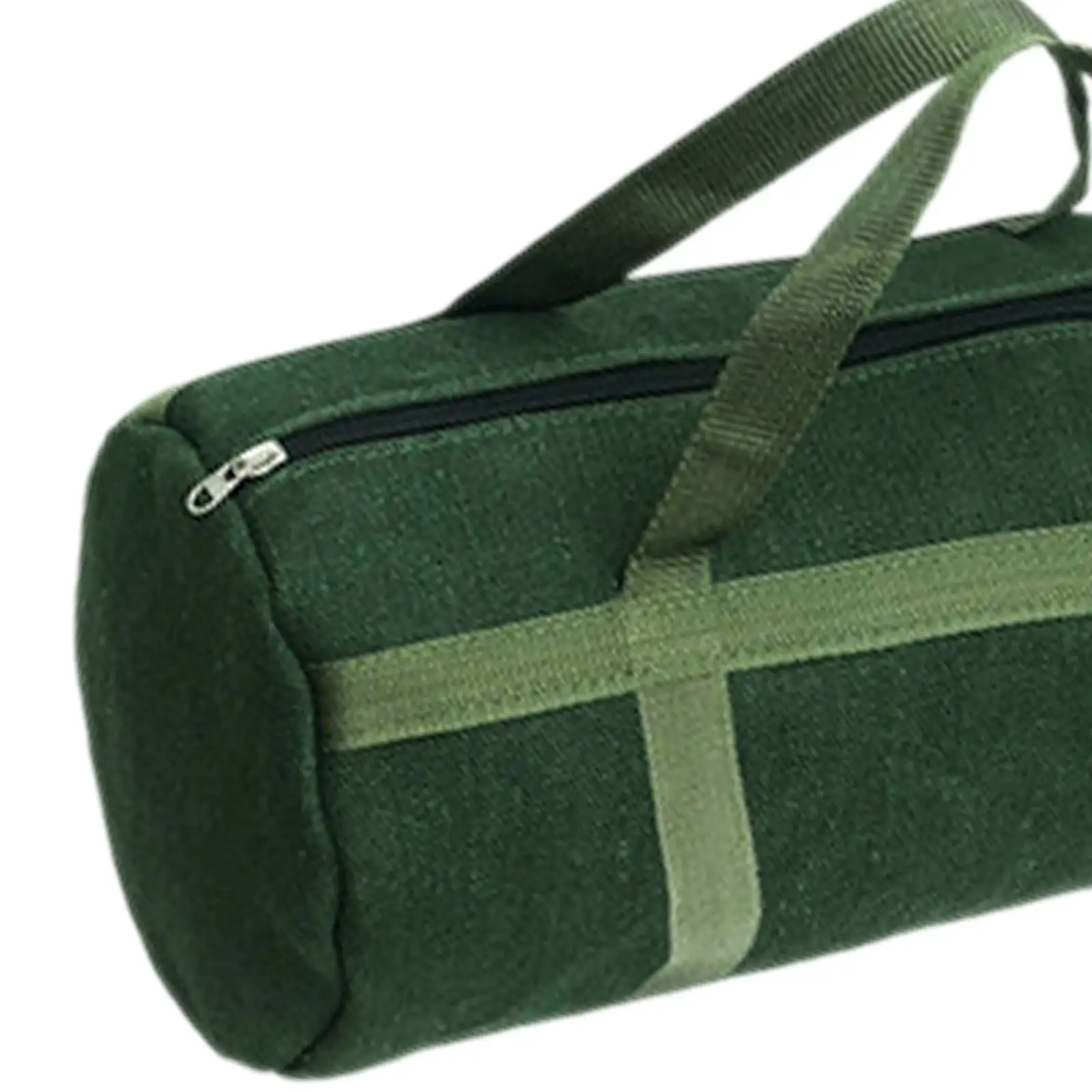 Canvas Tool Storage Bag Zipper Tool Pouch Wide Mouth Opening Smooth Zipper Closure Portable Multipurpose for Men Green Sturdy