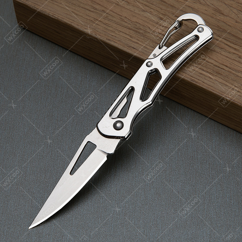 WXCOO Stainless Steel Kitchen Knife Portable Kitchen Cutting Knife with Keychain Meat Cleaver Fruit Slicing and Peeling Knife