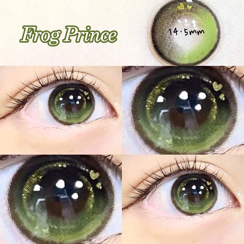 YIMEIXI 1 Pair Contact Lense Green with Power Color Contact Lenses for Eyes Prescription Myopia Lens Natural Look Fast Delivery