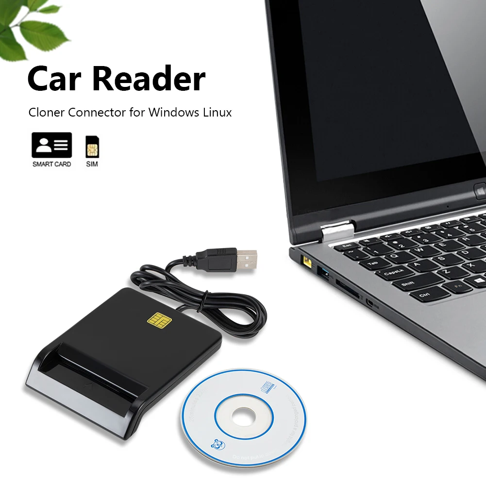 Multifunctionele draagbare USB 2.0 intelligente kaartlezer Betaalbaar Gemakkelijk te gebruiken voor DNIE ATM CAC IC ID Bank SIM-kaartlezer