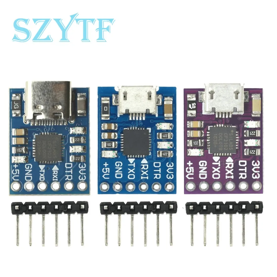 CP2102/CH9102 USB 2.0 to UART TTL 6/5PIN Connector Module Serial Converter STC Replace FT232 CH340 PL2303 CP2102 MICRO USB