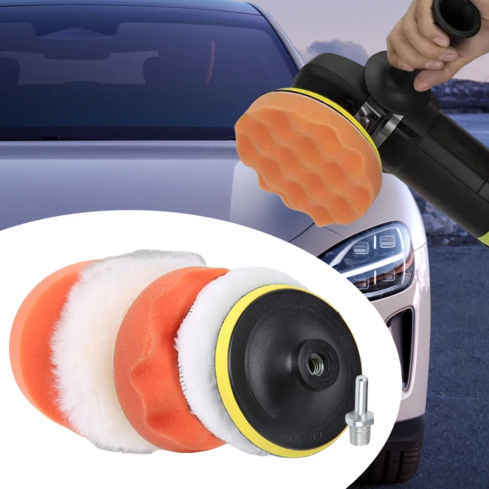 3/4/5 นิ้วรถ Polisher Pads ชุดขนสัตว์ Buffing Waxing ทําความสะอาดภาษาโปลิชคํานํากลับมาใช้ใหม่บัฟเฟอร์เจาะล้อขัดสําหรับ Auto ลบรอยขีดข่วน