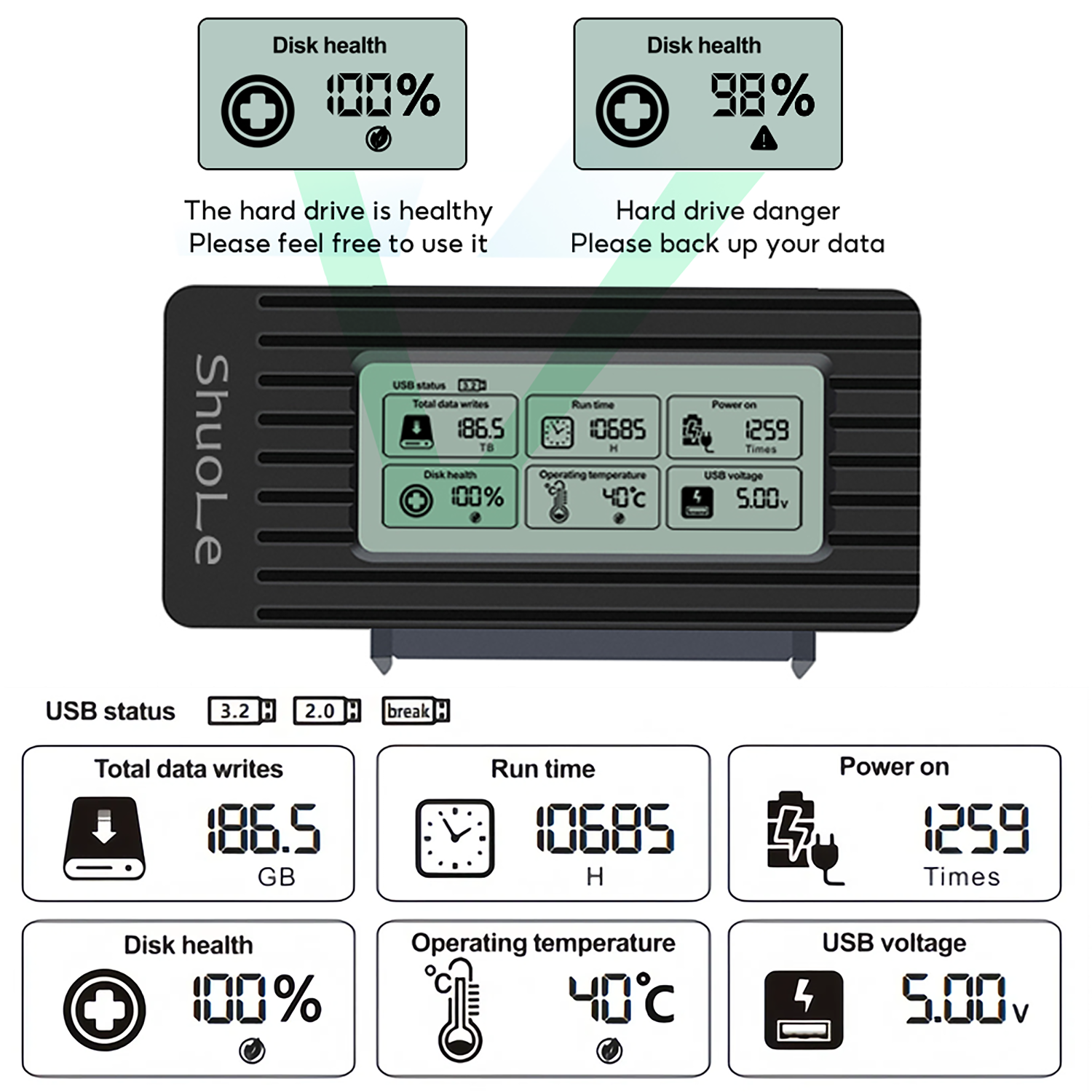 USB-SATAアダプタコンバータケーブル,ハードドライブ,外部アクセサリ,SSD, HDD, 2.5インチ,3.0