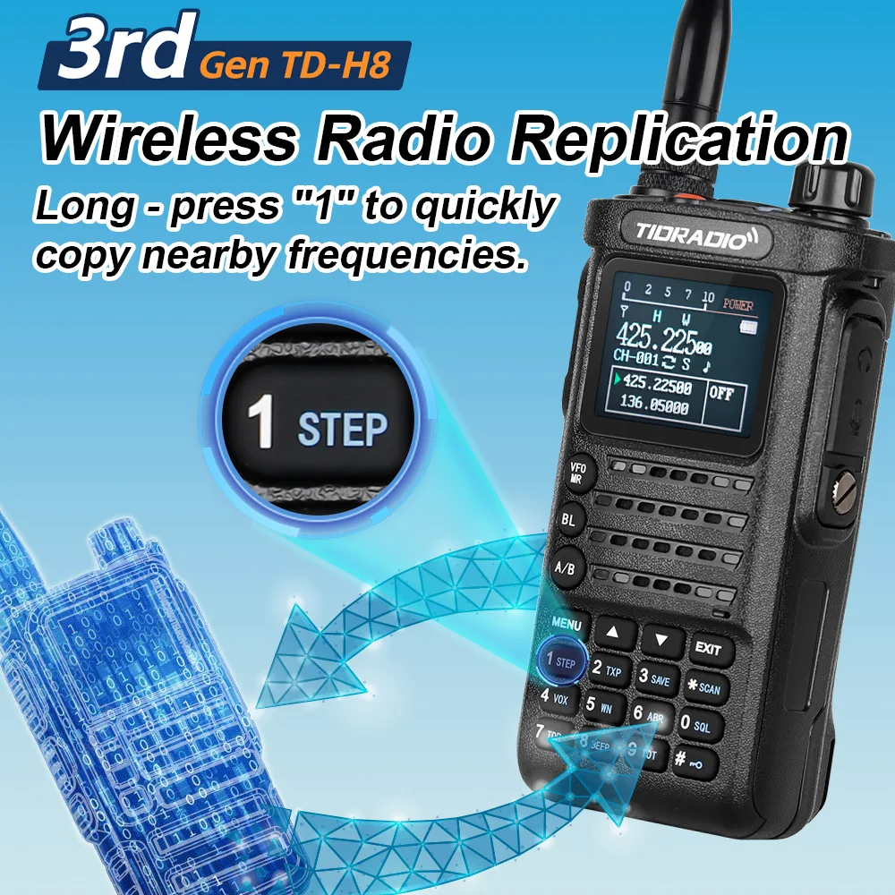 Walkie Talkie profesional TIDRADIO TD H8 de 3. a generación, 10W, Radio de emergencia de largo alcance, receptor de Radio bidireccional portátil, repetidores de búsqueda