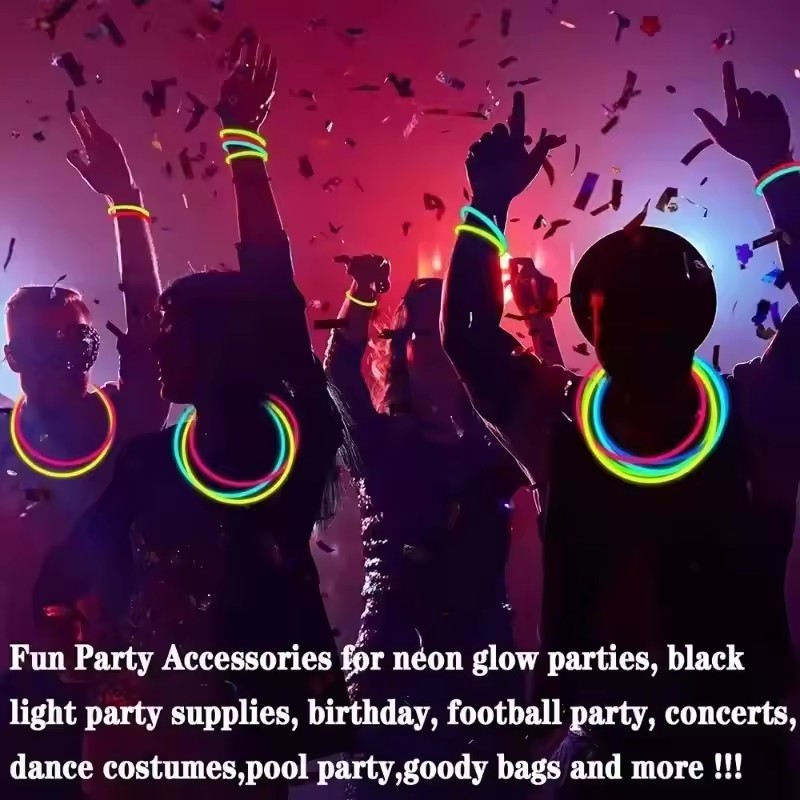 50/100Pcs Fluorescence Sticks Party Multicolor Glowing Stick Bright Colorful Light Bright Bendable Glow Bracelet Party Supplies