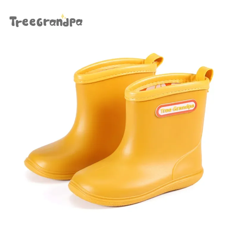 Crianças botas de chuva meninas meninos botas de chuva antiderrapante crianças sapatos de chuva do bebê pvc impermeável meados de bezerro sapatos de água de borracha macia